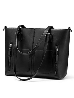 Large Shoulder Bag for Women Faux Leather Purse Work Bags with Multi-Pockets Designer Handbag