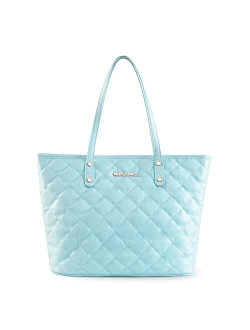 Quilted Handbag for Women Leather Tote Purse Shoulder Bag Large Fashion Satchel Hobo Purse