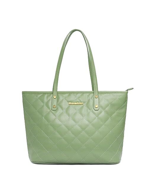 Montana West Quilted Handbag for Women Leather Tote Purse Shoulder Bag Large Fashion Satchel Hobo Purse