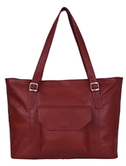 Antonio Valeria Sage Leather Tote/Top Handle Shoulder Bag for Women