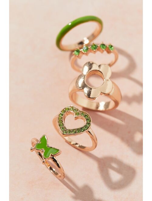 Urban Outfitters Bridget Rhinestone Ring Set