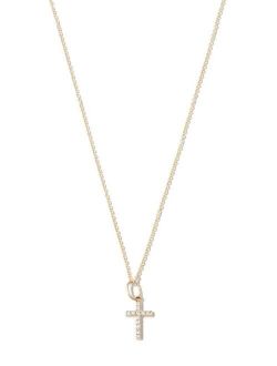 Sydney Evan 14kt yellow gold diamond cross necklace