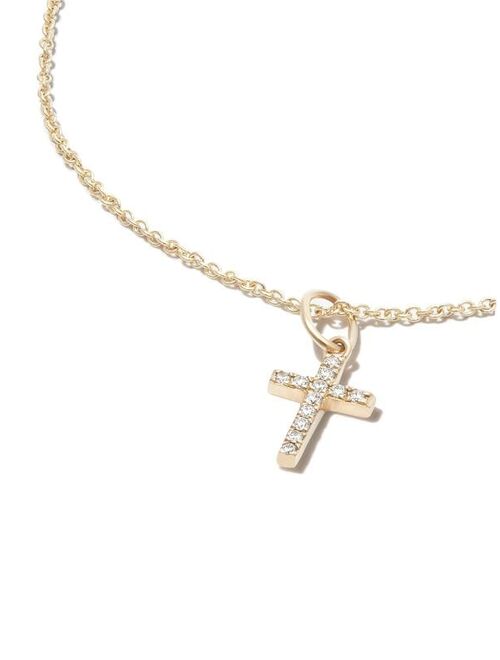 Sydney Evan 14kt yellow gold diamond cross necklace