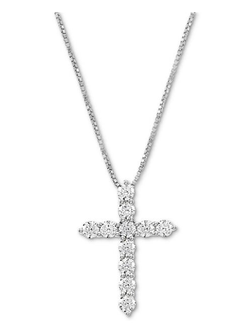 ARABELLA Cubic Zirconia Cross 18" Pendant Necklace