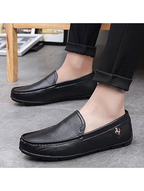 Go Tour Men’s Casual Leather Fashion Slip on Loafers Shoes