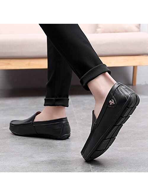 Go Tour Men’s Casual Leather Fashion Slip on Loafers Shoes