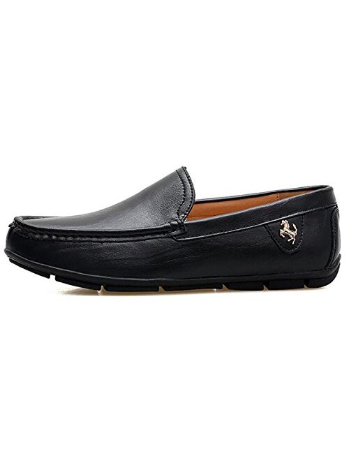 Go Tour Men’s Casual Leather Fashion Slip on Loafers Shoes