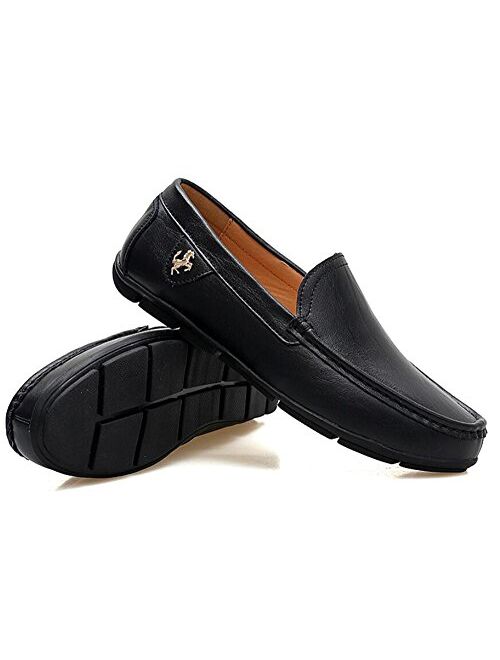 Go Tour Men’s Casual Leather Fashion Slip on Loafers Shoes