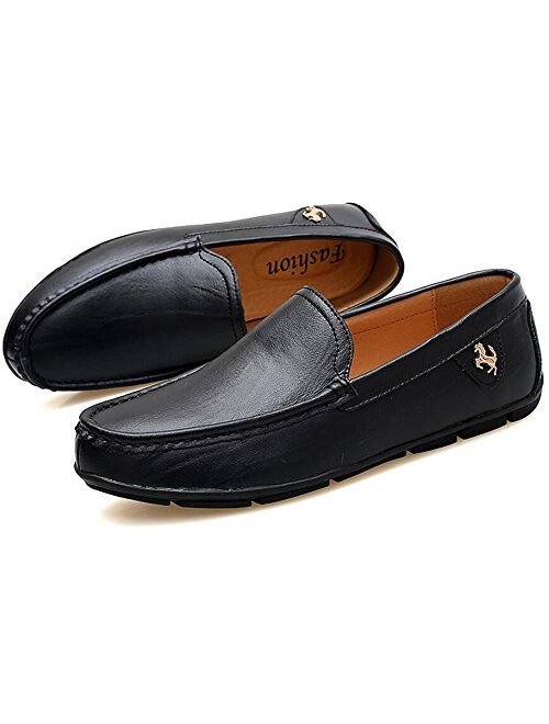 Go Tour Men’s Casual Leather Fashion Slip on Loafers Shoes