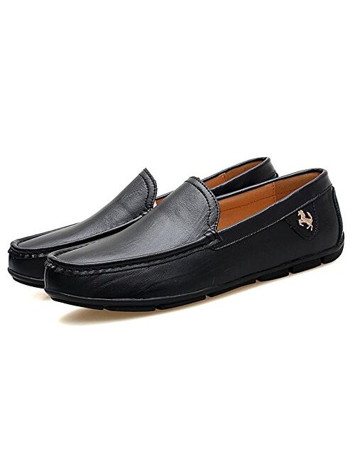 Go Tour Men’s Casual Leather Fashion Slip on Loafers Shoes