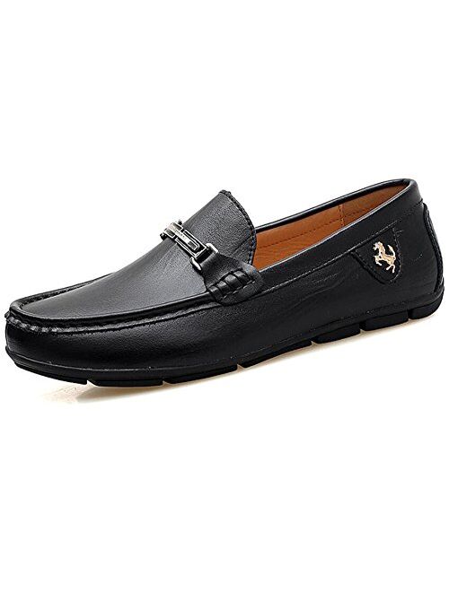 Go Tour Men’s Casual Leather Fashion Slip on Loafers Shoes