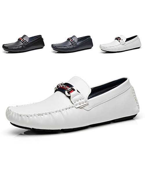 Faranzi Mens Penny Loafers Driving Moccasins Slip on Loafers Lightweight Comfortable Casual Driving Shoes Boat Shoes for Men