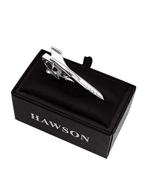 HAWSON 2 inch Tie Clip for Men-Novelty Airplane Necktie Bar Clip,Tie Pin,Special Interesting Gift for Men