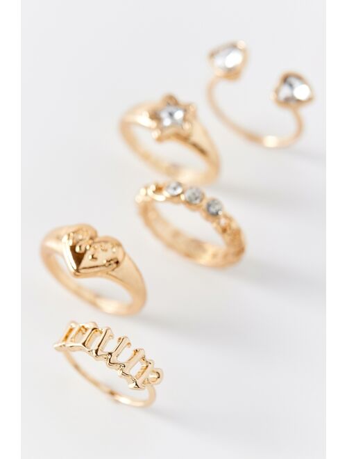 Urban Outfitters Flaming Heart Ring Set