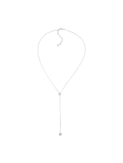 Silpada 'Crystal Falls' Cubic Zirconia Lariat Necklace in Sterling Silver, 16" + 2"