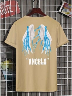 Men Wings And Letter Graphic Tee