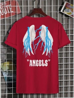 Men Wings And Letter Graphic Tee