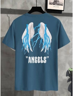 Men Wings And Letter Graphic Tee