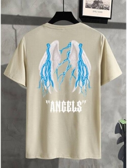 Men Wings And Letter Graphic Tee