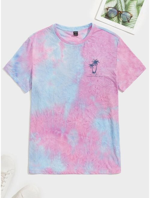 SHEIN Men Tie Dye Graphic Print Tee