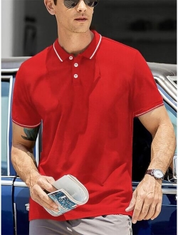 Men Contrast Trim Polo Shirt