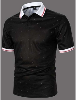 Men Allover Print Polo Shirt