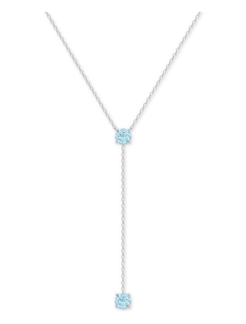 MACY'S Blue Topaz 18" Lariat Necklace (1-1/10 ct. t.w.) in Sterling Silver