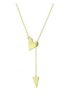 ADORNIA Heart Arrow Lariat Necklace