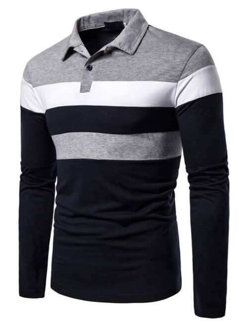 Shein Men Cut And Sew Polo Shirt