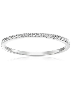 Collection Womens 10K Gold Round Diamond Wedding Stackable Ring (0.08 ctw, I-J Color, I2-I3 Clarity)