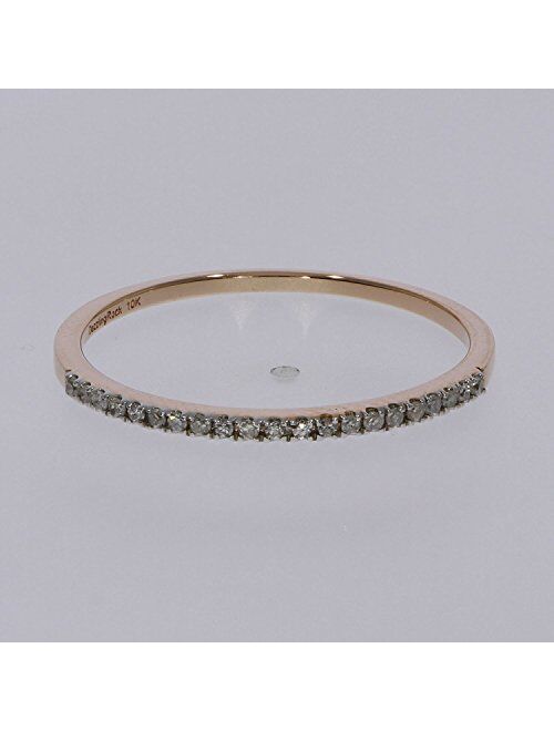 Dazzlingrock Collection Women’s 10K Gold Round Diamond Wedding Stackable Ring (0.08 ctw, I-J Color, I2-I3 Clarity)