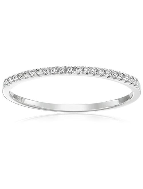 Dazzlingrock Collection Women’s 10K Gold Round Diamond Wedding Stackable Ring (0.08 ctw, I-J Color, I2-I3 Clarity)