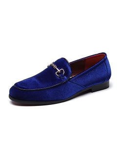 LCQL Men's Luxury Velvet Penny Loafer Shoes Noble Slip-on Suede Loafers Smoking Slippers Plus Size 7-13