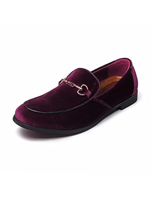 LCQL Men's Luxury Velvet Penny Loafer Shoes Noble Slip-on Suede Loafers Smoking Slippers Plus Size 7-13