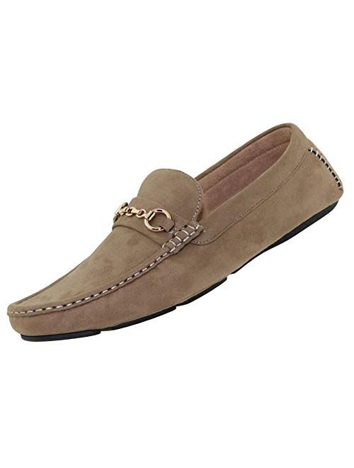 Amali Ecker, Mens Casual Shoes - Mens Loafers - Mens Moccasins - Slip On Shoes for Men - Driving Shoes for Men - Chain Ornament, Comfortable Slipper