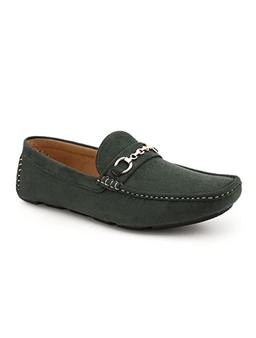 Amali Ecker, Mens Casual Shoes - Mens Loafers - Mens Moccasins - Slip On Shoes for Men - Driving Shoes for Men - Chain Ornament, Comfortable Slipper