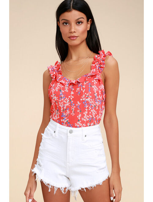 Lulus Lulu White High-Waisted Cutoff Denim Shorts