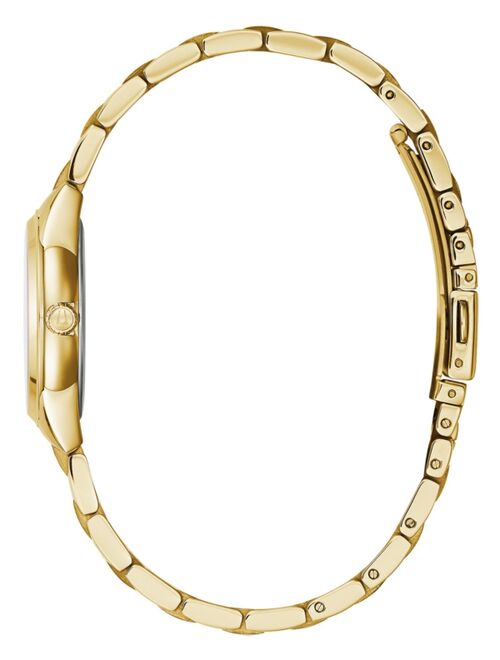 BULOVA Women's Sutton Diamond-Accent Gold-Tone Stainless Steel Bracelet Watch 28mm