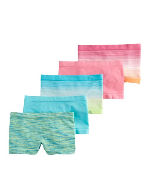 Girls 4-16 SO® 5-pk. Striped & Seamless Solid Boyshort Panties