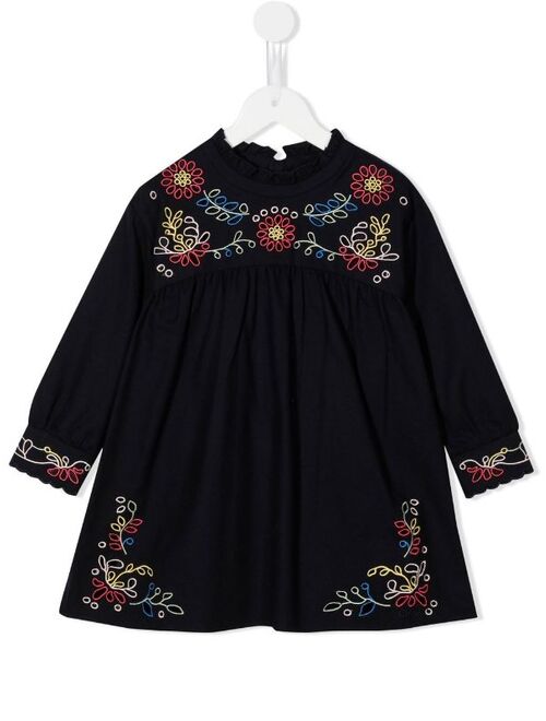 Chloe Kids Chloé Kids floral-embroidered cotton dress