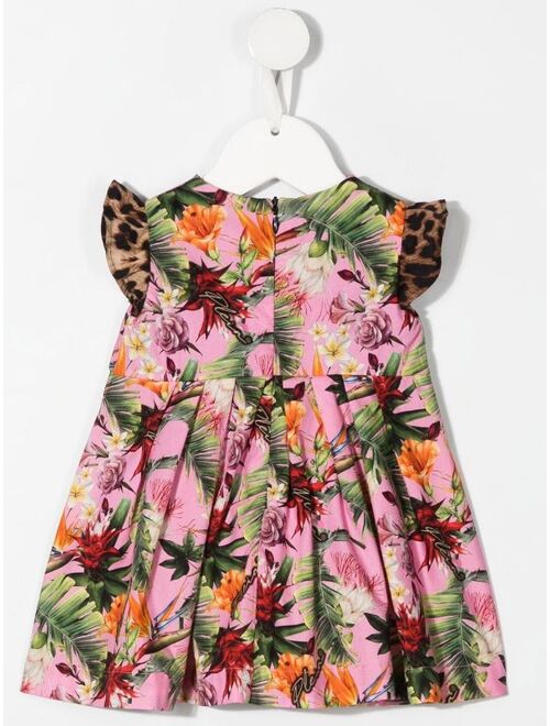 Philipp Plein Junior floral-print sleeveless smock dress