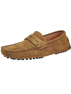 yldsgs Men's Penny Loafers Moccasin Suede Leather Slip On Casual Dress Driving Shoes