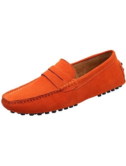 yldsgs Men's Penny Loafers Moccasin Suede Leather Slip On Casual Dress Driving Shoes