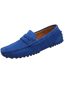 yldsgs Men's Penny Loafers Moccasin Suede Leather Slip On Casual Dress Driving Shoes