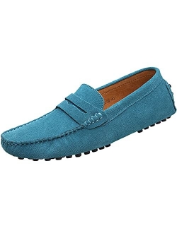 yldsgs Men's Penny Loafers Moccasin Suede Leather Slip On Casual Dress Driving Shoes