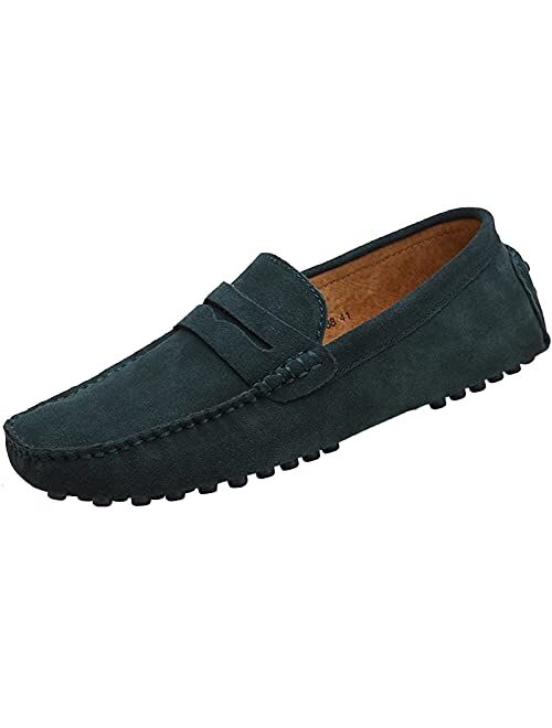 yldsgs Men's Penny Loafers Moccasin Suede Leather Slip On Casual Dress Driving Shoes