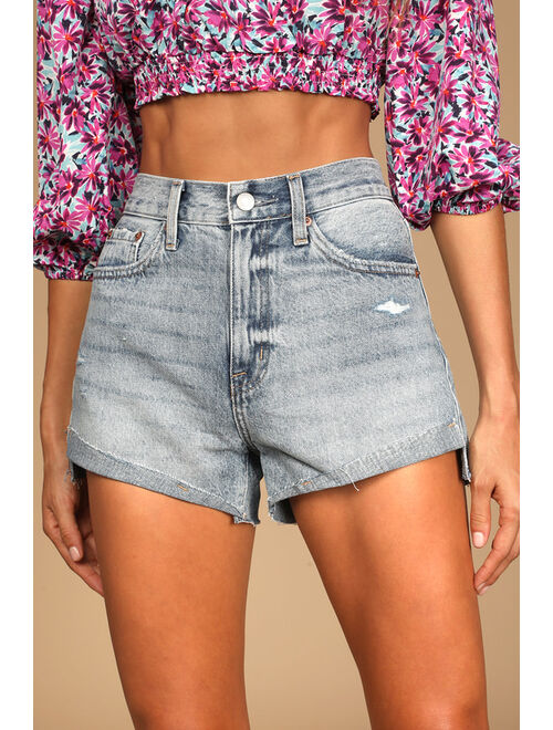 Pistola Kylee Light Wash High Rise Cuffed Shorts