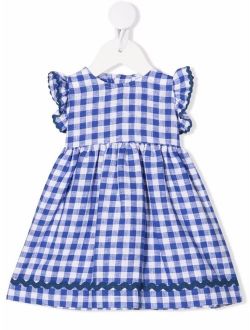 Siola gingham-print ruffle linen dress