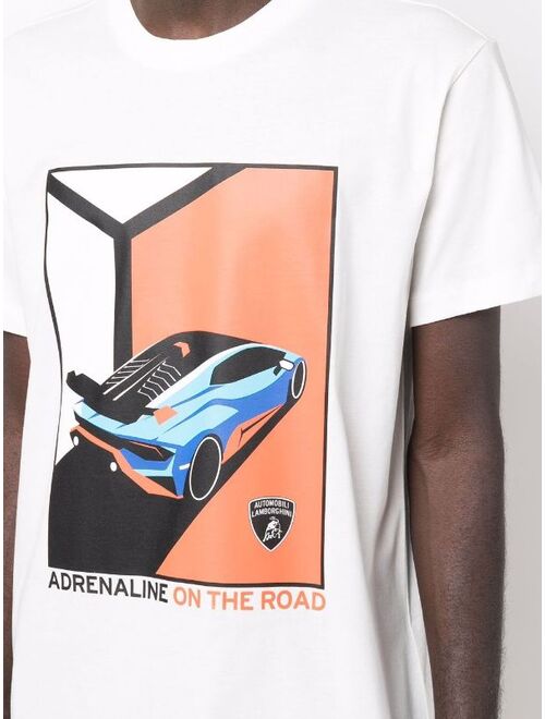 Automobili Lamborghini Adrenaline-print short-sleeved T-shirt