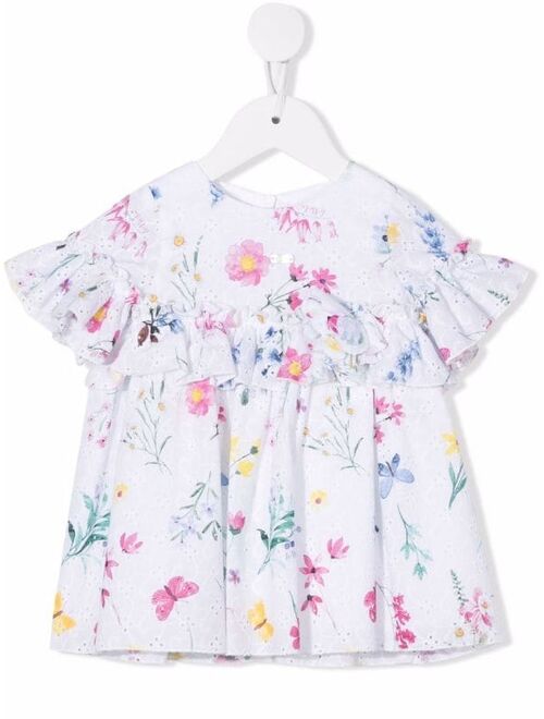 Le Bebe Enfant Le Bebé Enfant flora-print broderie anglaise dress